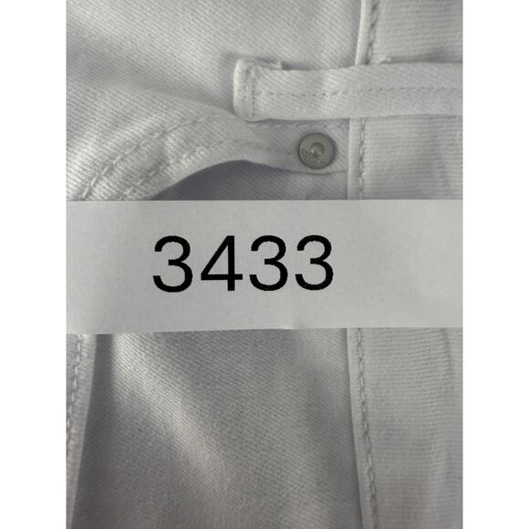 Seven7 Size 8 Breezy Crop Stretch Straight Leg Jeans White Button Zip Pocket - Picture 12 of 12